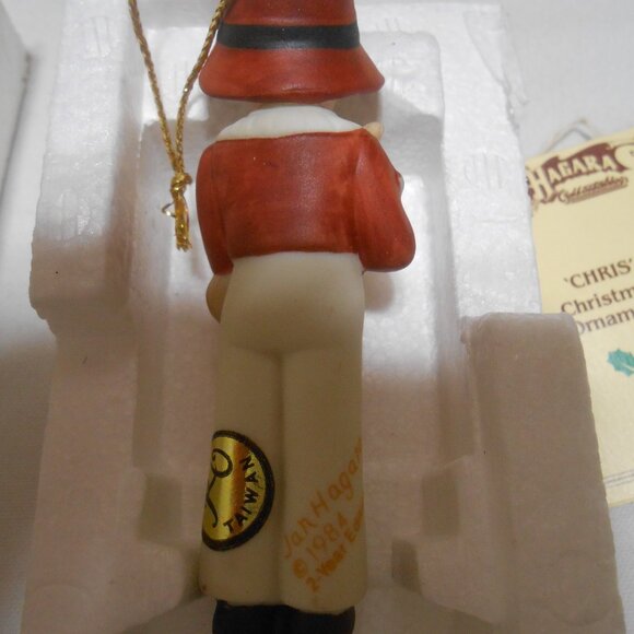 JAN HAGARA LIMITED EDITION CHRIS CHRISTMAS ORNAMENT NIB 1984 RARE COLLECTABLE π - Picture 6 of 9